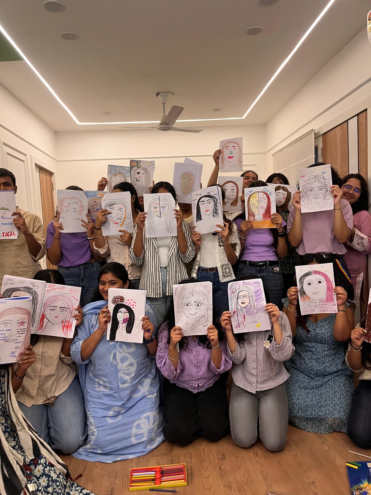 Self-portraits made together in a session