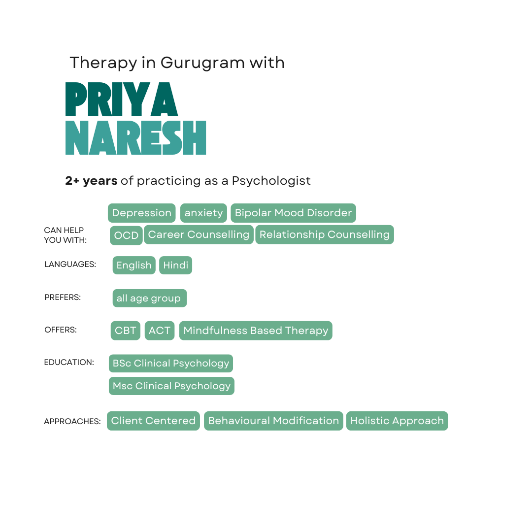 Therapy in Gurugram with Priya Naresh