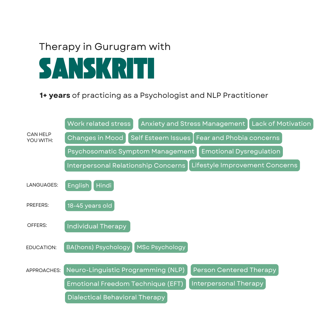 Therapy in Gurugram with Sanskriti