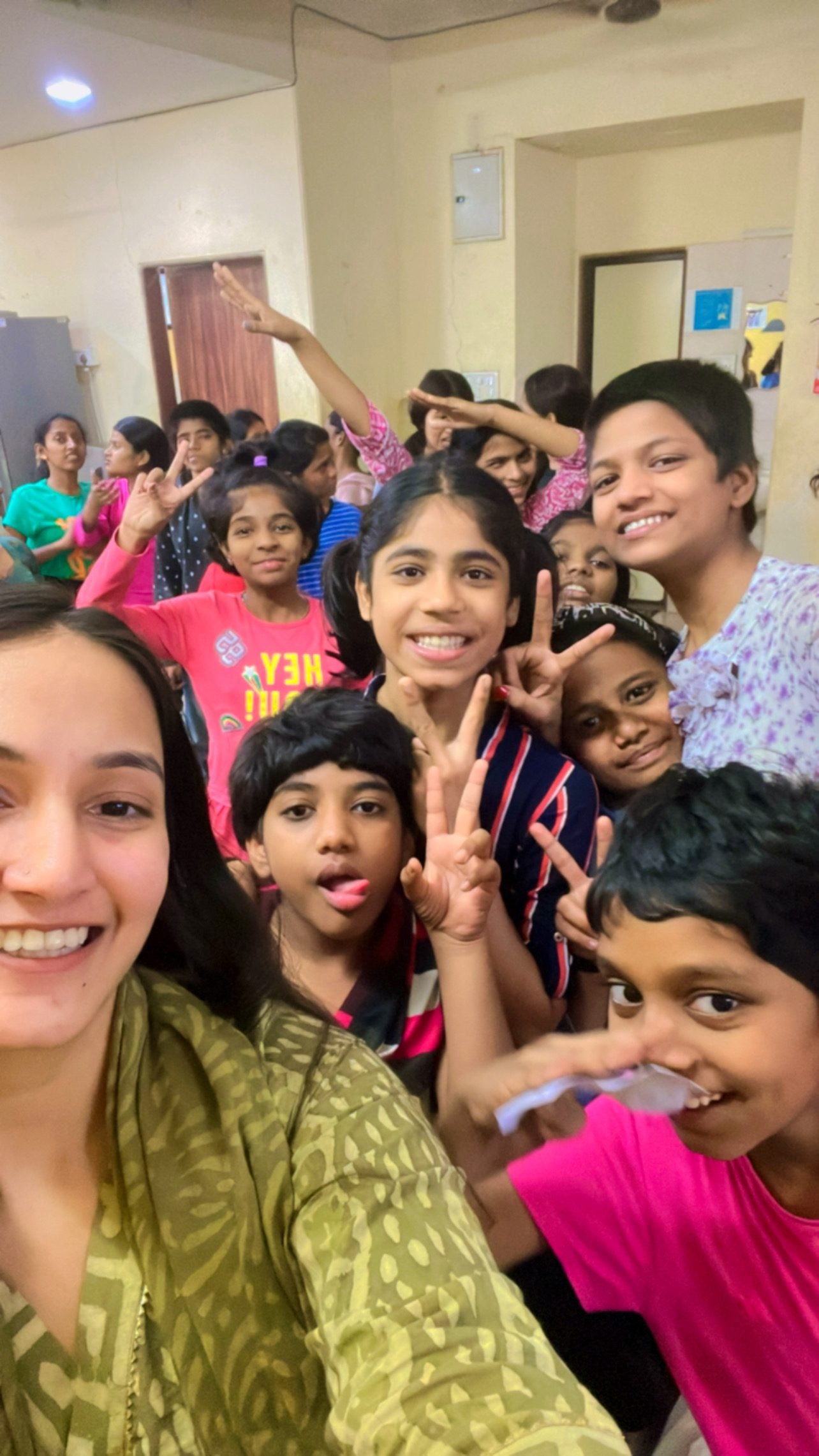 Students from a school outreach visit